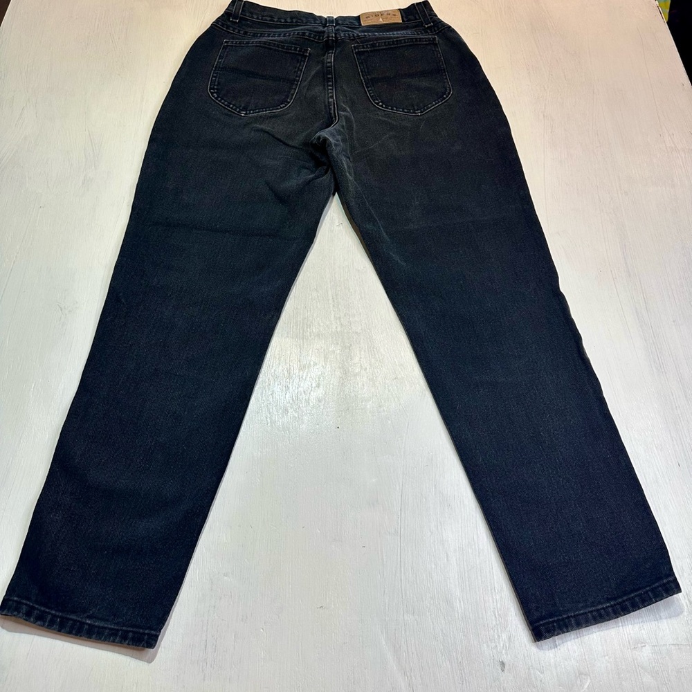 Vintage Riders Denim Jeans Women’s 14 Med USA Made Black High Rise Straight - Picture 3 of 12